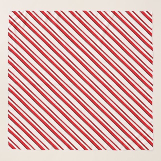 Candy Cane Stripes, peppermint red and white Scarf (Front)
