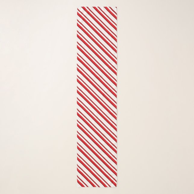 Candy Cane Stripes, peppermint red and white Scarf (Front)