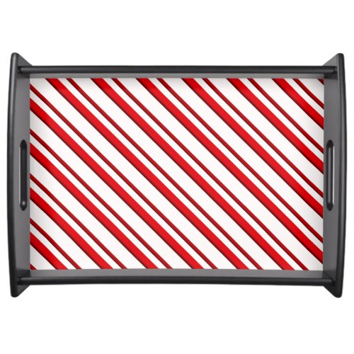 Candy Cane Stripes Peppermint Red and White Serving Tray