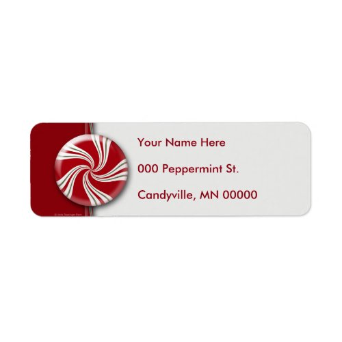 Candy Cane Stripes Peppermint Round Label