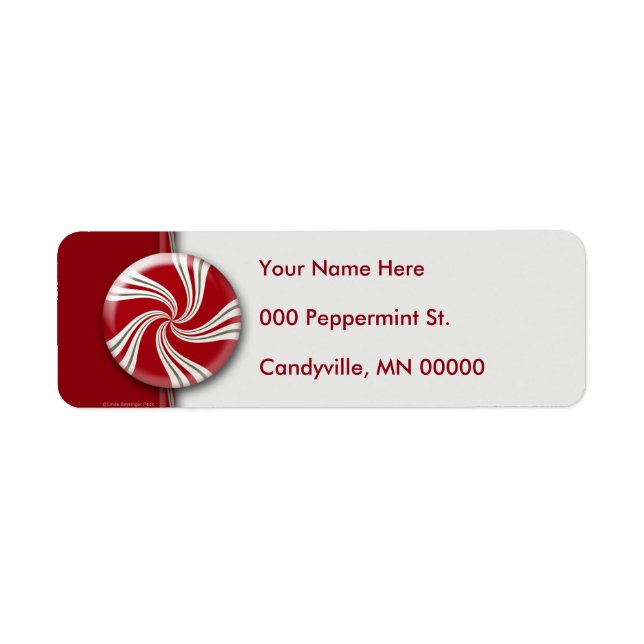 Candy Cane Stripes Peppermint Round Label (Front)