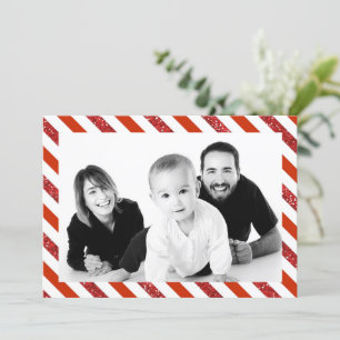 Candy Cane Stripes Photo Holiday Card