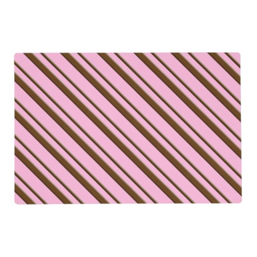 Candy Cane Stripes pink and chocolate brown Placemat