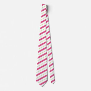 Candy Cane Stripes Pink & Green Neck Tie