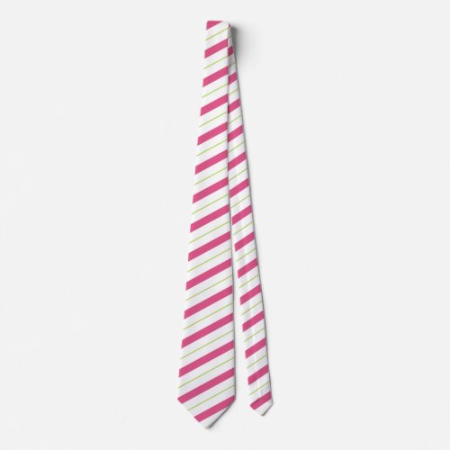 Candy Cane Stripes Pink  Green Neck Tie