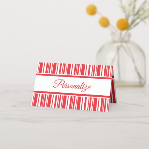 Candy Cane Stripes Place Card