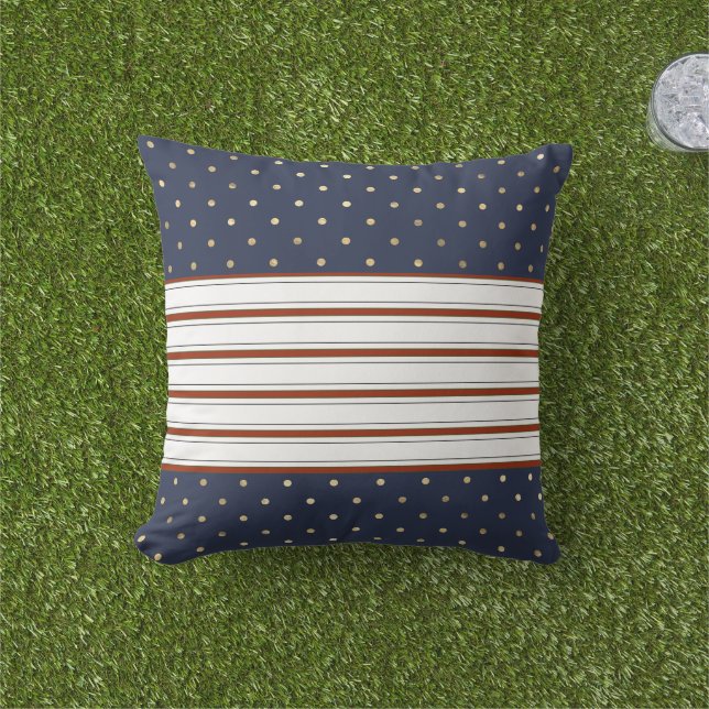Candy Cane Stripes & Polka Dots Throw Pillow (Grass)