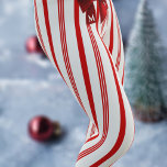 Candy Cane Stripes Red Bow Festive Christmas Leggings<br><div class="desc">A red and white candy cane inspired thin stripe pair of festive christmas leggings with a cute red bow with space for your initial. You can remove it if it's not your thing but I think the more fun your festive leggings are - the better!</div>