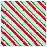 Candy Cane Stripes, Red, Green and White Fabric