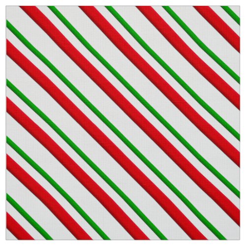 Candy Cane Stripes Red Green and White Fabric