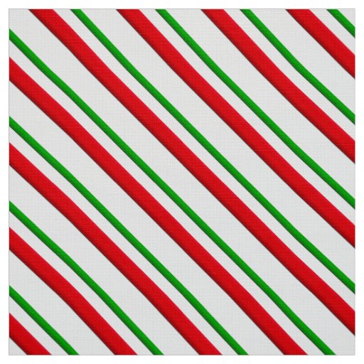 Candy Cane Stripes, Red, Green and White Fabric