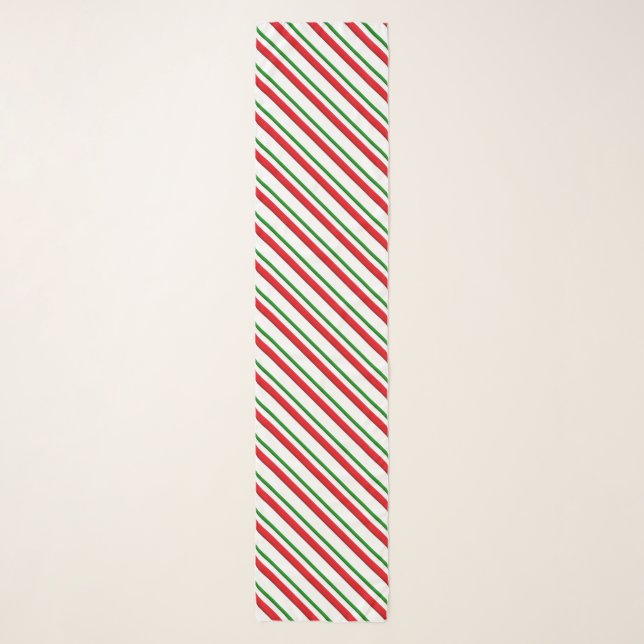 Candy Cane Stripes, red, green and white Scarf (Front)