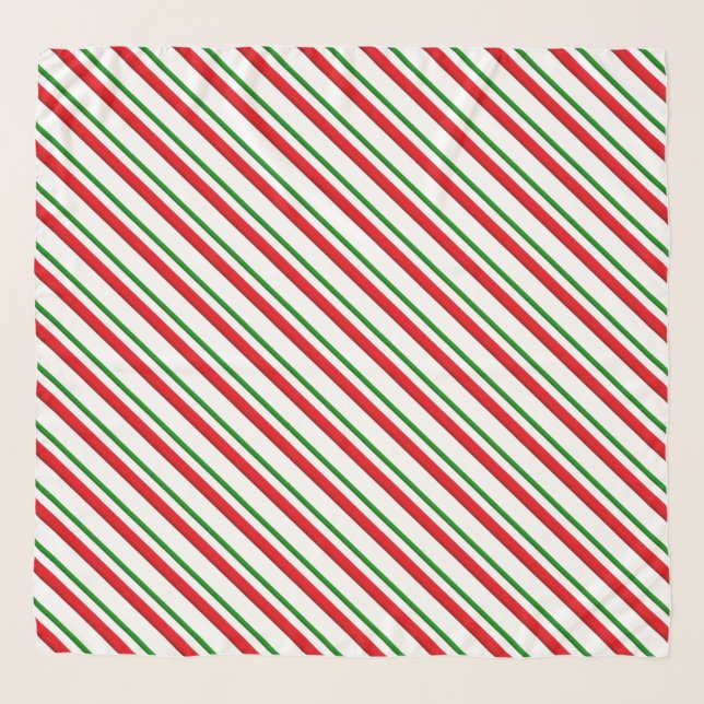 Candy Cane Stripes, red, green and white Scarf (Front)