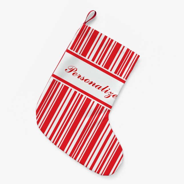 Candy Cane Stripes Small Christmas Stocking (Front (Hanging))