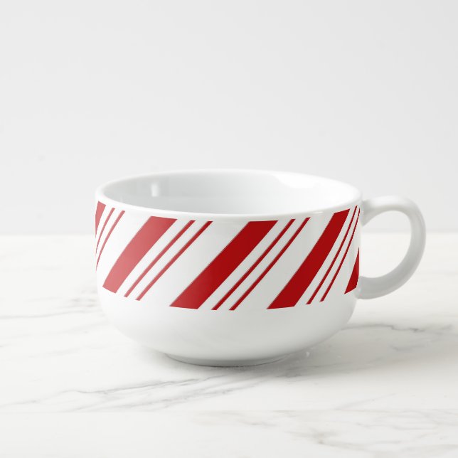 Candy Cane Stripes Soup Mug (Left)
