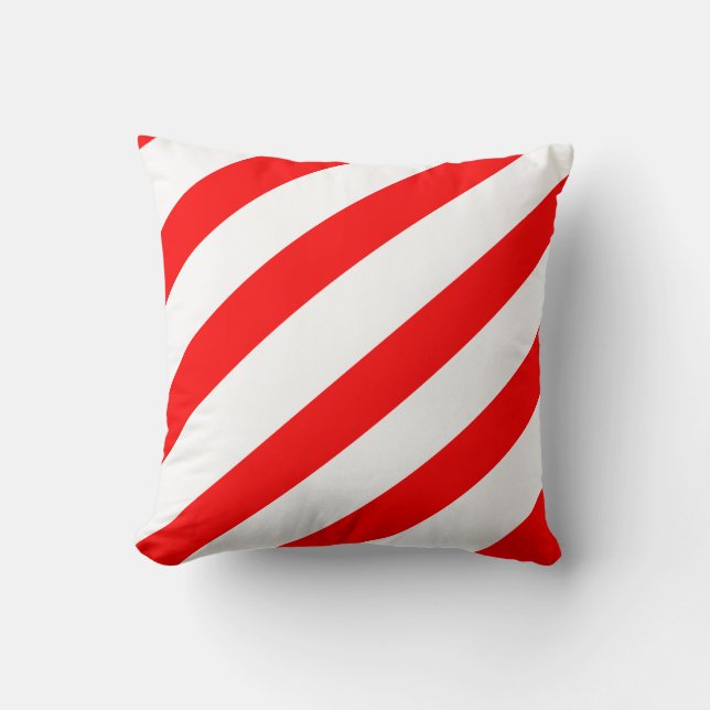 Candy Cane Stripes Throw Pillow (Front)