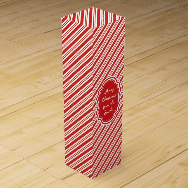 Candy Cane Stripes Wine Box (Front)