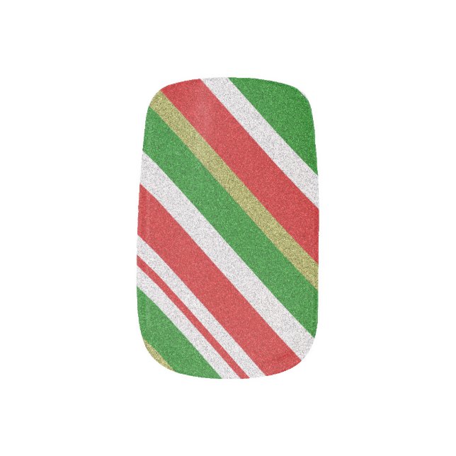 Candy Cane Strips Minx Nails Nail Wraps (Right Thumb)