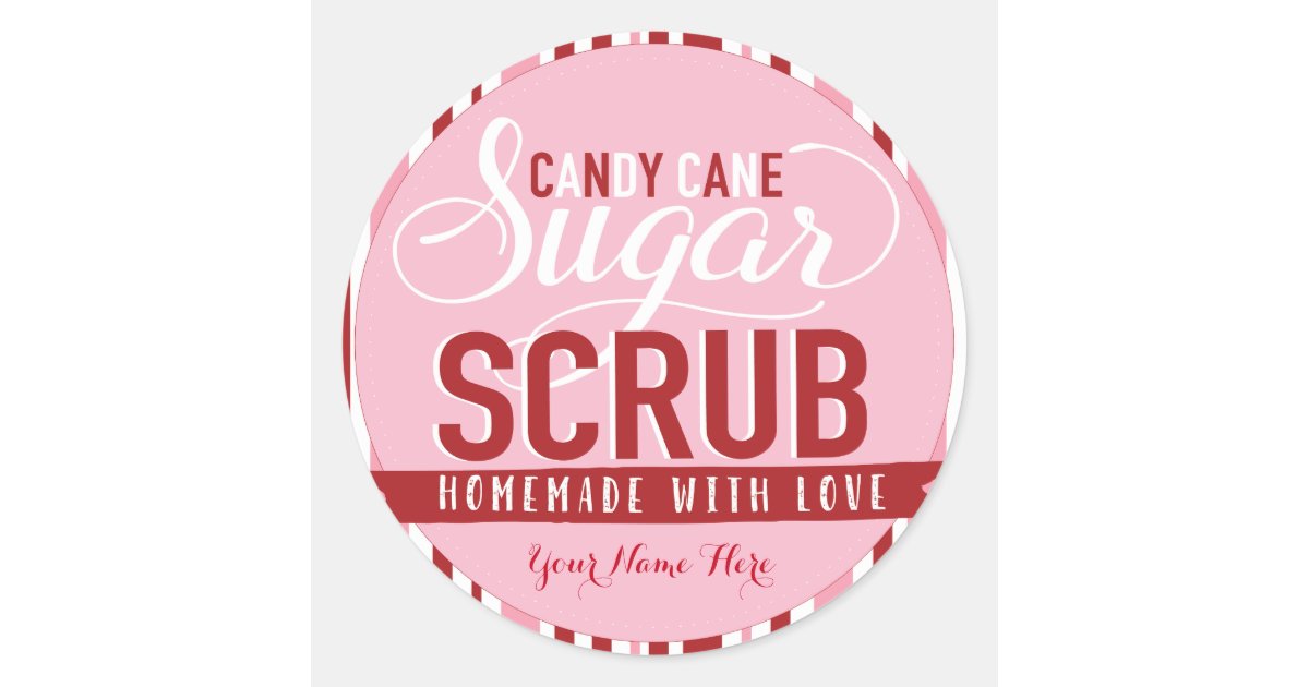 Candy Cane Sugar Scrub Labels Custom Mason Jar | Zazzle.com