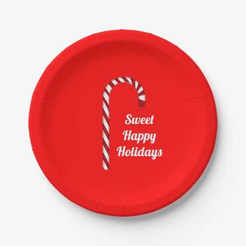 Candy Cane Sweet Holidays Paper Plates