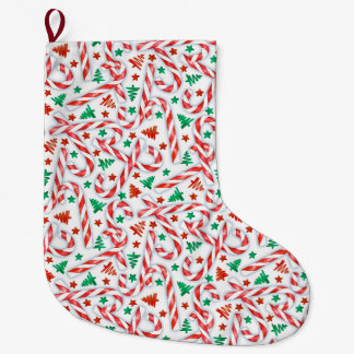 Candy Cane Sweetness Large Christmas Stocking