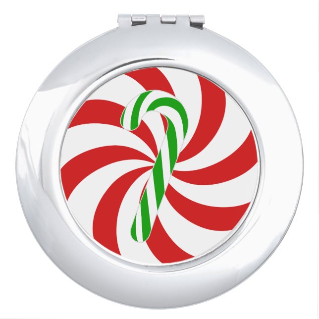Candy cane swirl compact mirror (Front)