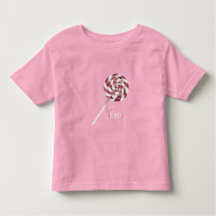Candy Cane Swirl Lollipop with Name Toddler T-shir Toddler T-shirt