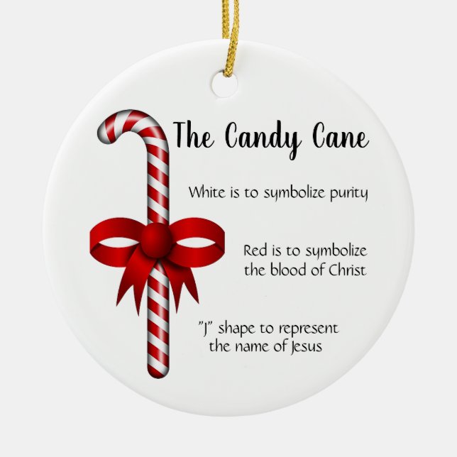 Candy Cane Symbol Ornament (Front)