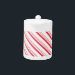 Candy Cane Teapot<br><div class="desc">Red and white candy cane stripes.</div>