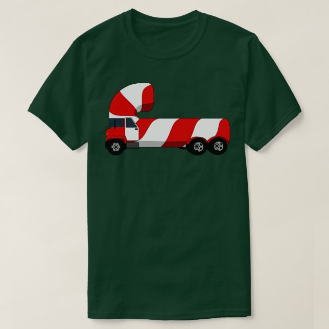 Candy Cane Truck  T-Shirt (Design Front)
