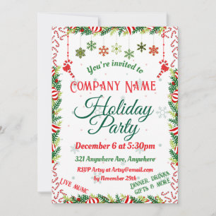 Candy Cane Twist  Invitation