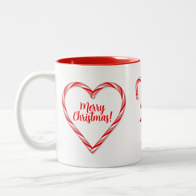 Candy Cane  Two-Tone Coffee Mug (Left)