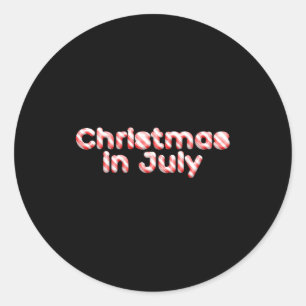 Candy Cane Tygraphy Christmas In July T Shirt  Classic Round Sticker