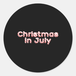 Candy Cane Tygraphy Christmas In July T Shirt Classic Round Sticker