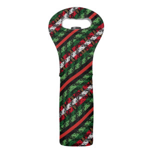 Candy Cane Ugly Sweater Cider / Wine Bottle Holder Bag