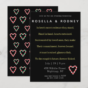 Candy Cane Valentine Engagement Party Invitation