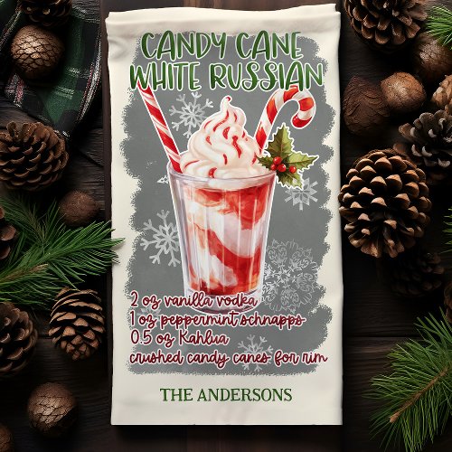 Candy Cane White Russian Christmas Cocktail Recipe Kitchen Towel