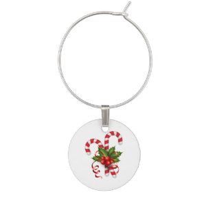 Candy Cane Wine Charm