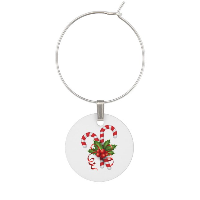 Candy Cane Wine Charm (Front)