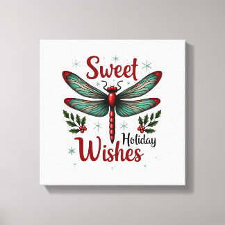 Candy Cane Wings Dragonfly Canvas Print