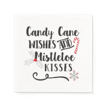 candy cane wishes and mistletoe kisses paper napkins
