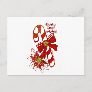 Candy Cane Wishes Postcard