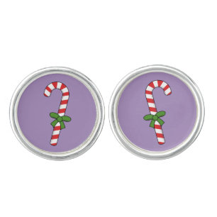 Candy Cane with Green Ribbon Cufflinks