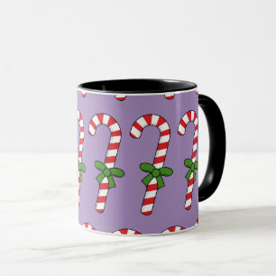 Candy Cane with Green Ribbon Mug