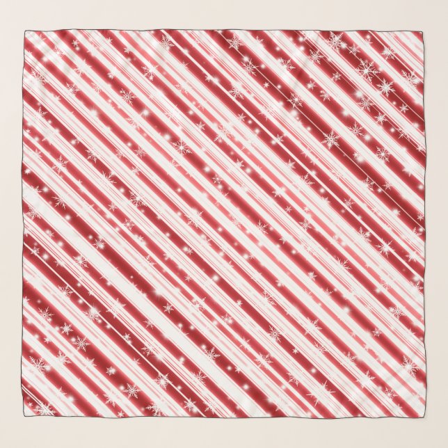 Candy cane with Stars and Snowflakes Scarf (Front)