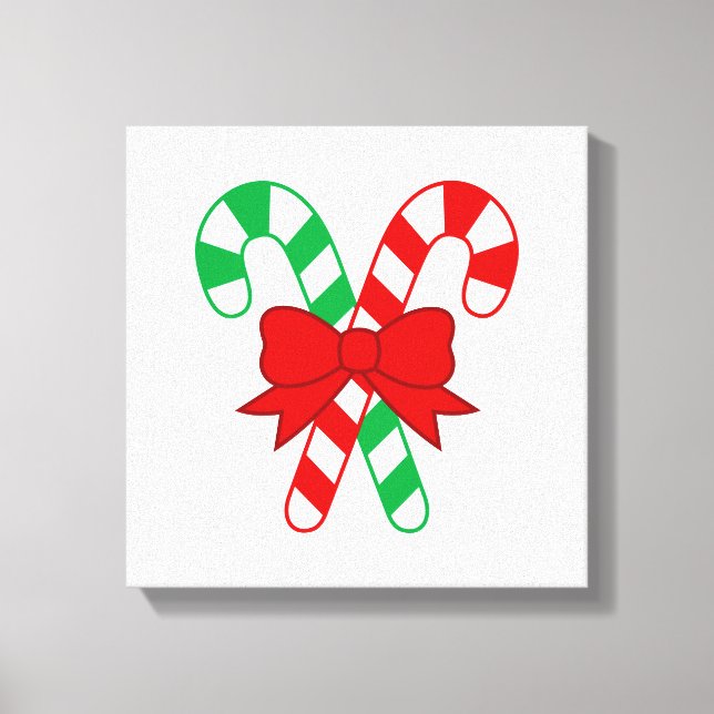 Candy Cane Wrapped Canvas Print (Front)