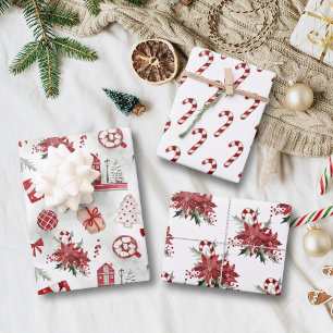 Candy Cane Wrapping Paper Sheets