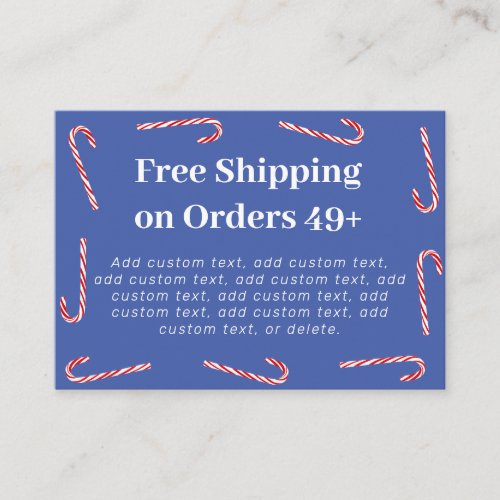 Candy Cane Xmas Shipping Discount Card