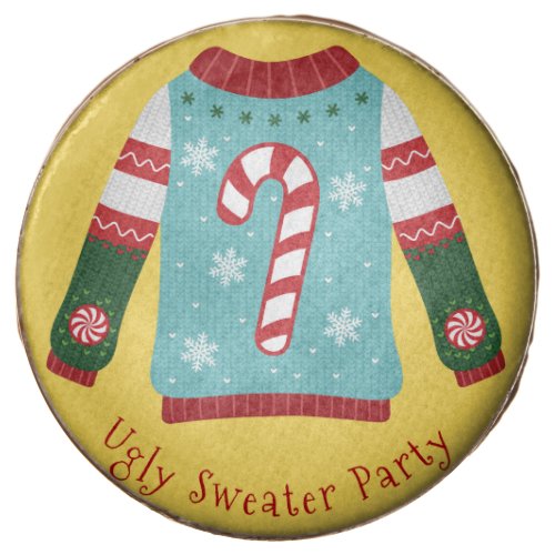 Candy Cane Yellow Ugly Sweater Party Dipped Oreos