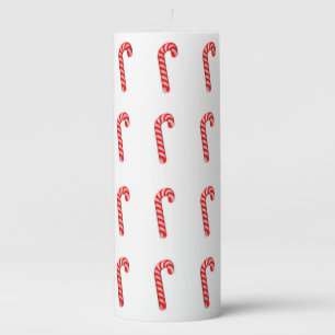 Candy Canes, 3" x 8" Pillar Candle